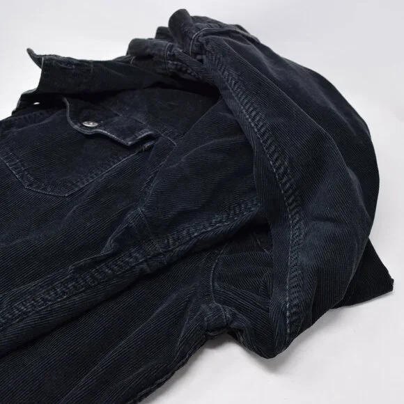 Canyon River Blues Corduroy Jacket Men Large Button Up Black Casual Cozy Outdoor - Picture 11 of 12